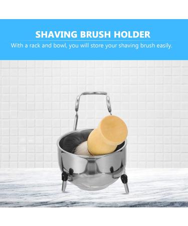 Lurrose 3 Piece Men's Shaving Set - Stainless Steel Brush Holder Soap Dish & Badger Hair Beard Brush - Perfect for Home & Salon Use - Buy Online on GoSupps.com