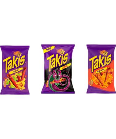 3-pack Takis - 3 x 100 g - different flavors - Variety box tortilla chips (Fuego Volcano & Dragon Sweet Chili) - Buy Online on GoSupps.com