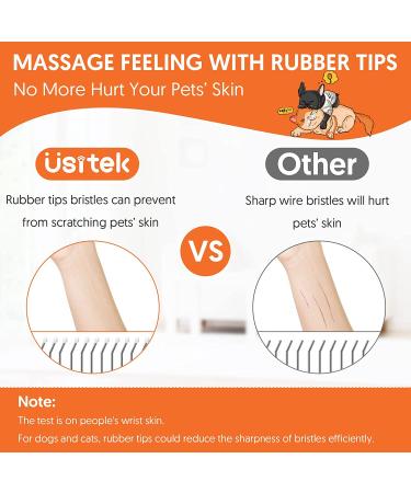 Usitek Self-Cleaning Slicker Brush for Dogs/Cats - Shedding and Grooming Tool - Long/Short Haired Pets - Blue - Buy Online on GoSupps.com