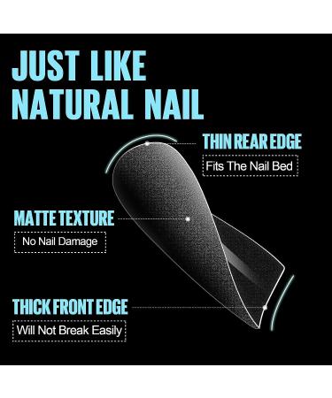 TOMICCA Extra Short Coffin Nail Tips - 450Pcs Soft Gel Tips for Nail Extension | Matte Finish Fake Nails in 15 Sizes with Storage Box - Buy Online on GoSupps.com