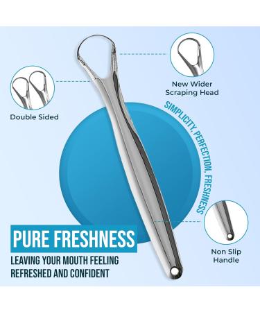 Buy Stainless Steel Tongue Cleaner & Scraper - Cure Bad Breath | Hygienic & Medical Grade for Adults & Kids | 2 Pcs 30g - Buy Online on GoSupps.com