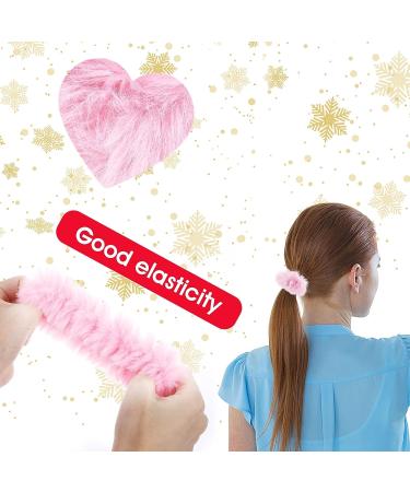 Furry Rabbit Fur Scrunchies - 12 PCS Multicolor Hair Accessories for Women and Girls - Buy Online on GoSupps.com