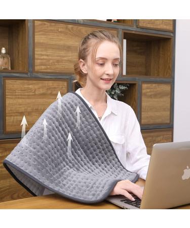 Aukfa XXX-Large Electric Heating Pad for Back Pain Relief - 6 Heat Settings, Auto Shut Off, Moist & Dry Heat Therapy - 17 x 33 Inch, Gray - Buy Online on GoSupps.com
