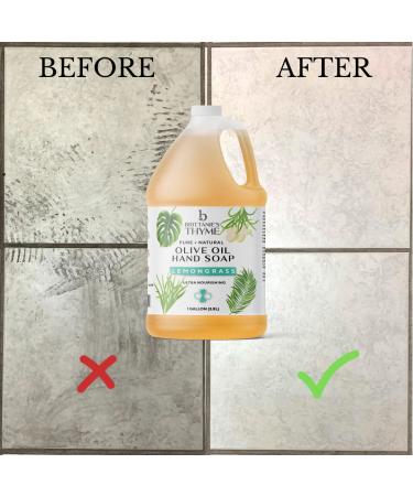Brittanie's Thyme Organic Olive Oil Castile Liquid Soap 1 Gallon Refill - Lemongrass Scent | Natural Vegan & Gluten-Free Formula for Face, Body, Dishes, Pets & Laundry - Buy Online on GoSupps.com