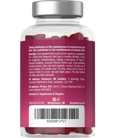 Horbaach Hair Skin and Nails Vitamin with Biotin Vitamin B8 Vitamin B12 Vitamin C Hair Skin Nails 60 Vegan Raspberry Flavored Gummies Horbach - Buy Online on GoSupps.com