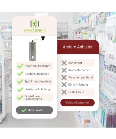 Hexomed Premium Stainless Steel Tablet Mortar & Splitter - Adjustable Pill Crusher for Adults Children and Pets - Efficient Medication Shredding Tool - Buy Online on GoSupps.com