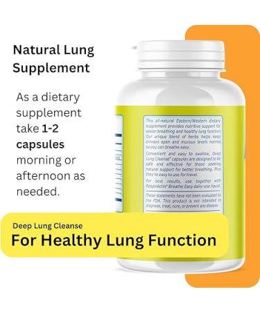 Deep Lung Cleanse 60 Veggie Caps - Herbal Respiratory Supplements for Clearer Breathing - Buy Online on GoSupps.com