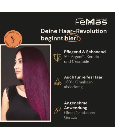 Femmas Pure & Mix Violet Hair Color - Argan Oil Keratin & Ceramids - Professional Permanent Tint - 100ml - Buy Online on GoSupps.com
