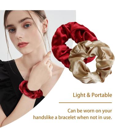 TRUEIN Silk Scrunchies for Women Girls Soft Satin Hair Scrunchies Big Elastic Scrunchy Hair Bands and Large Hair Ties Ropes Traceless Scrunchies Set for Thick Thin Hair Bobbles - Buy Online on GoSupps.com