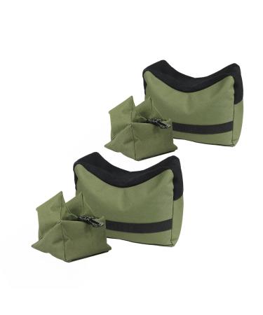 Twod Outdoor Shooting Rest Bags Target Sports Shooting Bench Rest Front & Rear Support SandBag Stand Holders for Gun Rifle Shooting Hunting Photography - Unfilled Army Green
