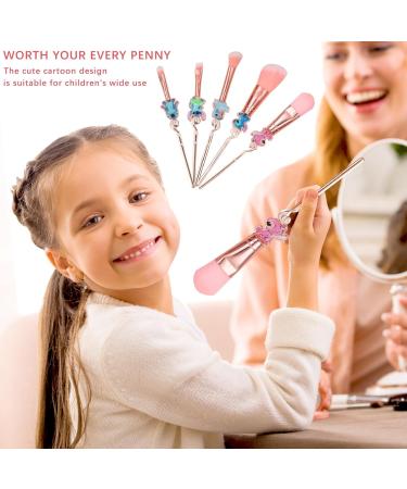 Boyigog 5Pcs Stitch Makeup Brushes with Storage Bag - Portable Brush Set for Powder, Eyeshadow, Blushes & Lips - Lovely Stitch Theme Gift for Girls & Women - Buy Online on GoSupps.com