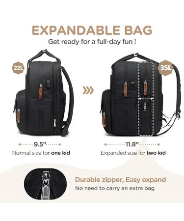 Large Diaper Bag Backpack - Black - Buy Online on GoSupps.com