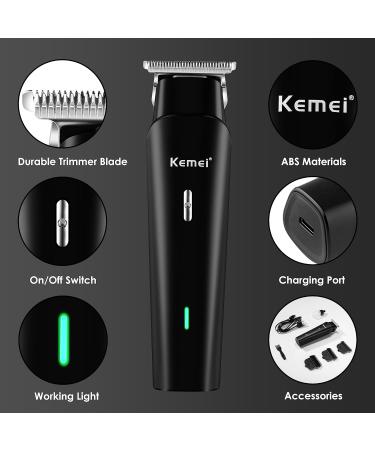 KEMEI Hair Trimmer KM-1115 | Professional Hair Clipper for Men & Beard Cutting | Zero Gapped T-Blade for Barbers - Buy Online on GoSupps.com