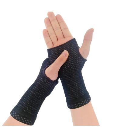 NOVAYARD Compression Gloves Carpal Tunnel for Women&Men Hand Brace Wrist Support Sleeves Pain Relief (Black  Large) Black Large