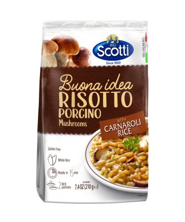 Porcini Mushrooms, Riso Scotti, Ready Meal, Easy to Cook, Italian Seasoned Risotto, Easy Dinner Side Dish, Just Add Water and Heat, , 7.4 oz, 2-3 servings