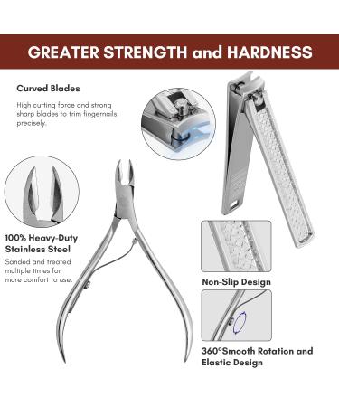 Familife Manicure Set for Men - Professional 12PCS Nail Kit in Brown Leather Case - Buy Online on GoSupps.com