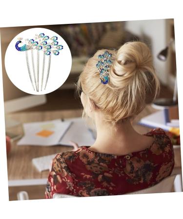 BELLIFFY Diamond Phoenix Hair Comb Pearl Wedding Headpiece Rhinestone Barrette Comb Hair Combs for Women Blue Hair Accessories Wedding Headdress Hair Clip Hair Pin Bridal Hair Comb Alloy - Buy Online on GoSupps.com