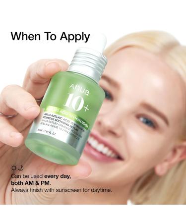 Anua Azelaic Acid 10 Hyaluron Redness Soothing Serum Facial Serum for Sensitive skin Hyaluronic Acid Niacinamide Spot Care Natural Color Vegan Korean Skincare (30ml/ 1.01 fl oz.) - Buy Online on GoSupps.com