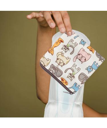 Portable Period Pocket Wallet - Healeved 6 STK Storage Bags for Women's Bandages & Hygiene | Cute Polyester Design - Ideal for Students - Buy Online on GoSupps.com