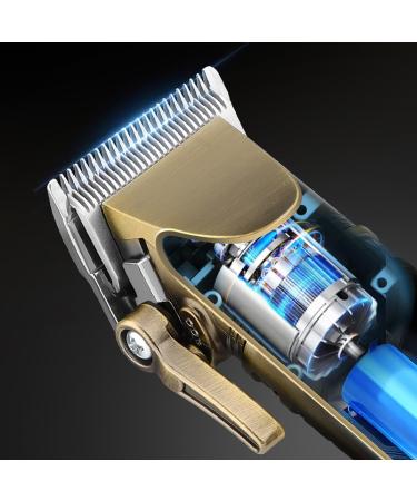 Roziapro Professional Hair Clippers Cordless Beard Trimmer for Men Zero Gapped T-Blade Trimmer USB Rechargeable Haircut Kit (Golden) - Buy Online on GoSupps.com