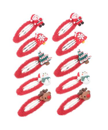 FOMIYES 5 Pairs Christmas Hair Clips Deer Horn Barrettes Resin Hair Clip Kids Holiday Hair Clips Santa Hair Clip Cartoon Design Hairpins Kids Hairpin Antlers Pair Clip Child Nylon