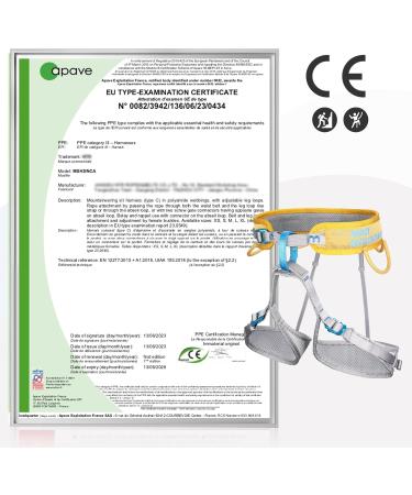 Enjohos Climbing Belt - Fall Protection Safety Waist Strap for Mountaineering & Outdoor Activities - Gray Yellow (M) - Buy Online on GoSupps.com