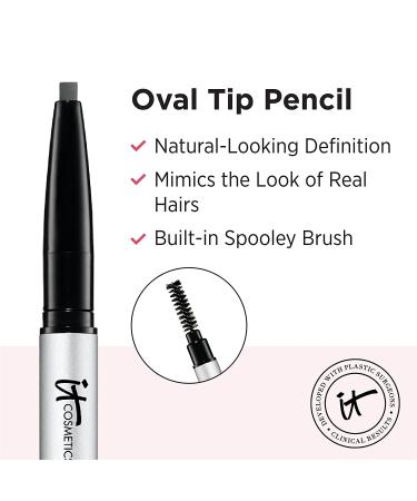 IT Cosmetics Brow Power Universal Taupe Eyebrow Pencil - Biotin, Saw Palmetto, Antioxidants - 0.0056 oz - Real Hair Look - Budge-Proof Formula - Buy Online on GoSupps.com
