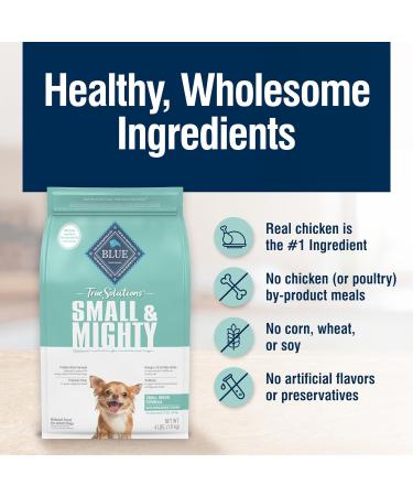 Blue Buffalo True Solutions Small Breed Adult Dry Dog Food - 4 lb | High Energy | Natural Chicken | Small & Mighty - Buy Online on GoSupps.com