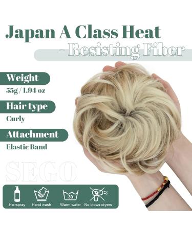 Sego Hair Part with Rubber Band - 55g Dutt Hair Tie & Extensions for Messy Buns - Coffee Brown & Blonde Bleach | International Shipping Available - Buy Online on GoSupps.com
