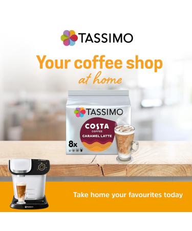 Tassimo Costa 8 servings - Caramel Latte - Pack of 5 - Buy Online on GoSupps.com