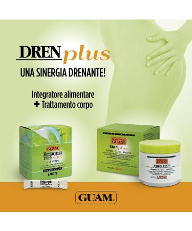 Guam Britannia Dren Plus Dietary Supplement - Vegetable Extracts & Seaweed Green Tea Flavor 30 Bags Made in Italy - Boost Your Detox & Drain Support - Buy Online on GoSupps.com
