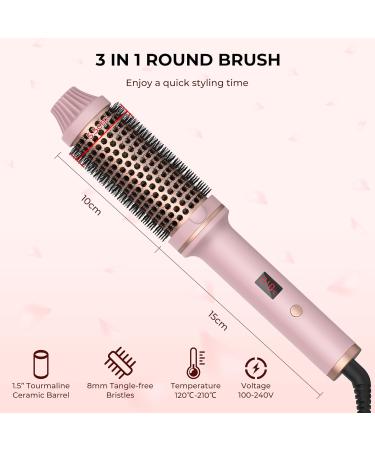 Thermal Brush 38mm - Hot Air Styling & Curling Brush with LCD Display | Volume Boosting Round Brush for Women - Perfect Travel Gift in Pink - Buy Online on GoSupps.com