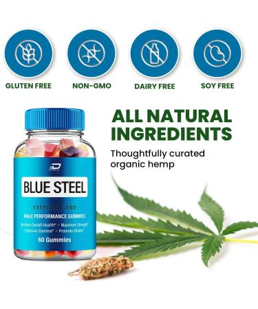 Blue Steel Gummies - BlueSteel Hemp Gummies Steel Blue Official Formula Hemp Gummies - Natural Hemp Oil Advanced Formulation Blue Steel Hemp Gummies Reviews (2 Pack - 120 Gummies) - Buy Online on GoSupps.com