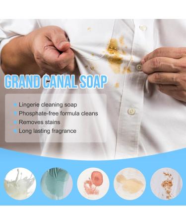 Grand Canal Soap 5PCS Laundry Soap Bar Powerful Stain Remover Underwear Cleaning Soap Gentle Natural Cleaning Soap Bars with 5 Drawstring Soap Bubble Mesh Bags for All Clothing - Buy Online on GoSupps.com