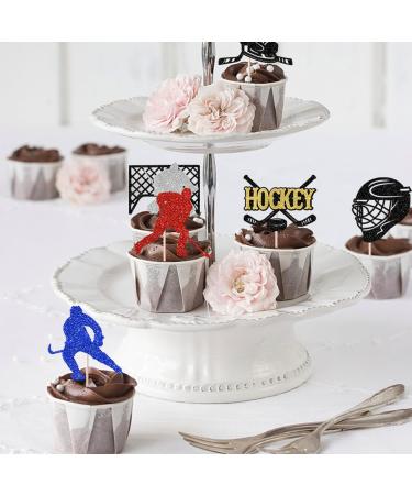 Rsstarxi 24 Pack Hockey Theme Birthday Cupcake Toppers Glitter Ice Hockey Players Cupcake Picks for Ice Hockey Sports Theme Baby Shower Kids Birthday Party Cake Decorations Design 1 Multicolor - Buy Online on GoSupps.com