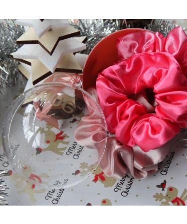 SMUG Satin Scrunchies Bauble | 3 PC Pink Satin Hair Scrunchies For Women | Cute Scrunchies For Girls Anti-Damage & Snag-Free | Christmas Presents For Sister Mum | Christmas Stocking Fillers For Women - Buy Online on GoSupps.com