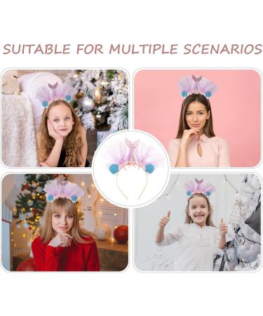 Uonlytech Womens Hair Accessories Mermaid Tail Headband Tulle Hairbands Glitter Mermaid Hair Bands with Mermaid Hair Accessories for Girls Children Birthday Party Womens Headbands - Buy Online on GoSupps.com