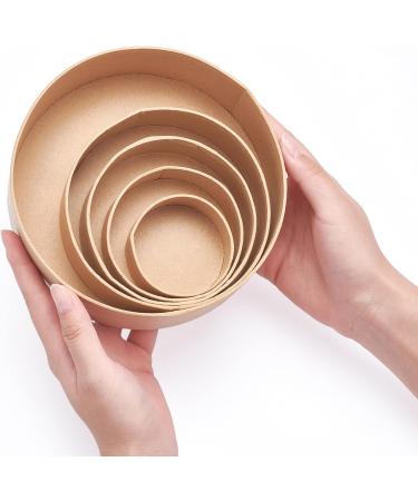 BENECREAT Papier Mache Flat Round Boxes - Nesting Stacking Craft Paper Gift Box Set for Festive Packaging - 5 Sizes - Buy Online on GoSupps.com