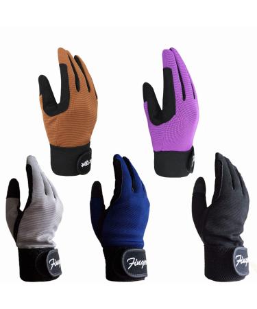 Lovmead riding gloves children grip ride gloves riding gloves girls boys 5-14 years for riding riding cycling bike gardening sport breathable m black