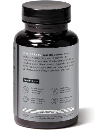 Perfect Keto Exogenous Ketones Capsules - Gluten Free BHB Salts for Ketosis & Fasting Electrolytes & Caffeine Free Energy - 60 Count Keto Supplement - Buy Online on GoSupps.com