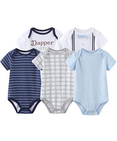 MAMIMAKA Baby Bodysuits Baby Pants Trousers Baby Clothes Short Sleeve Bodysuits Onesies for Baby Boys and Girls Bodysuits-6 3-6 Months