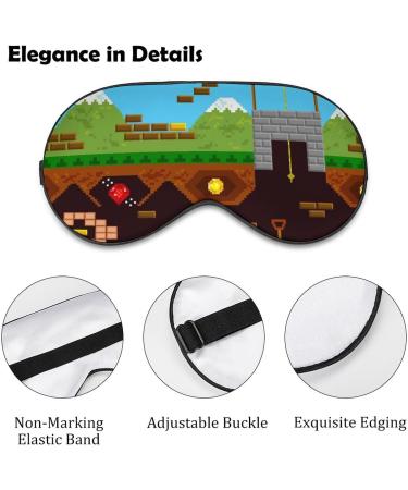 Retro Video Game Sleep Mask - Adjustable Strap Eye Cover for Sleeping and Travel - Buy Online on GoSupps.com