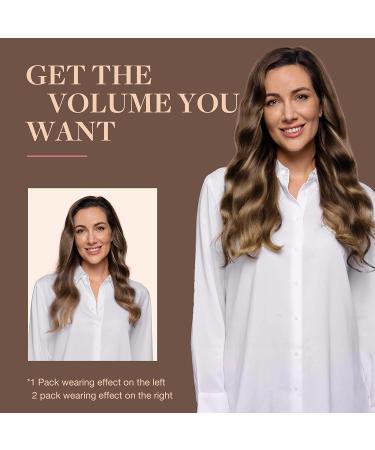 GOO GOO Clip-in Hair Extensions - Handmade Real Human Hair, Soft & Natural, Chocolate Brown to Caramel Blonde, 18 7pcs 120g, Pack of 1 - Buy Online on GoSupps.com