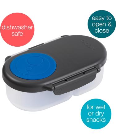 b.box Silicone Food Storage Container with Two Sealed Compartments - Reusable Snack Box for Kids (Blue Slate) - Buy Online on GoSupps.com