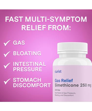 Curist Gas Relief Simethicone 250mg Softgels (300 Count) - Fast Digestive Relief for Bloating & Gas - Anti-Flatulence Pills for Adults - 300 Softgels - Buy Online on GoSupps.com