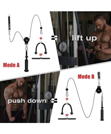 Mikolo LAT and Lift Pulley System - Adjustable Weight Cable System for Full Body Workout - Home Gym Equipment (Capacity 280 lbs) - Buy Online on GoSupps.com