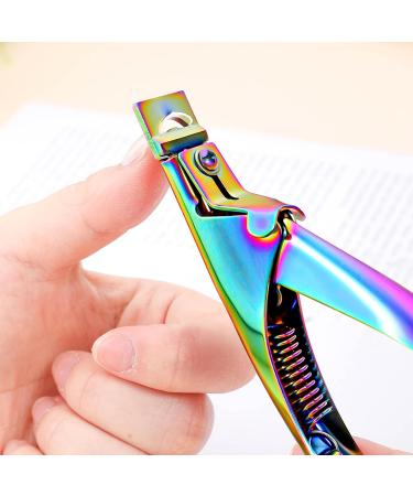 Professional Acrylic False Nail Clippers with Magnets | Nail Tip Cutter & Length Measurement Tool for Salon & Home | Perfect Gift for Nail Art Lovers (Chameleon Color - Buy Online on GoSupps.com