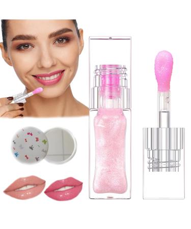 Magic Color Changing Lip Oil Ph Activated Moisturizing Lip Gloss Tinted Plumping Lip Oil Hydrating Lip Gloss Glitter Lip Gloss for Women Lip Stain Oil Long Lasting Non-sticky Lip Balm (1pcs)