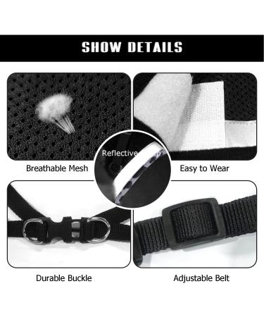 Femax Dog Harness & Linen Set for Dogs - Soft Mesh Padded Reflective Adjustable & Breathable - Perfect for Walking Running & Training - Fits Breast 30-34 cm - Cows Black - Buy Online on GoSupps.com