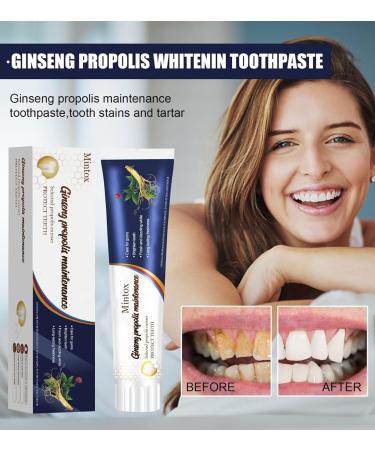 Ginseng Propolis Whitening Toothpaste - Deep Cleaning Oral Care for Loose Teeth Stain Removal & Bad Breath - Teeth Whitening & Fresh Breath (1 PC) - Buy Online on GoSupps.com